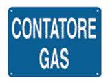 CARTELLO BLU CONTATORE GAS