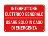 CARTELLO SICUREZZA INTERRUTTORE ELETTRONICO GENERALE